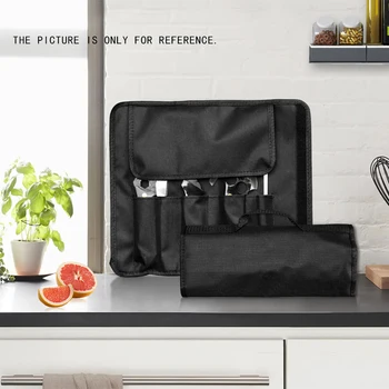 Чанта за нож на главния готвач Sowoll, сгъваема чанта за носене, джобен стилен калъф за кухненски ножове от черен плат Оксфорд за пътуване на природата