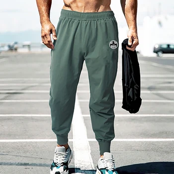 Мъжки спортни потници бързо съхнещи панталони с джоб на съвсем малък, спортни джогинг, фитнес, тренировки по бодибилдинг, свободни панталони