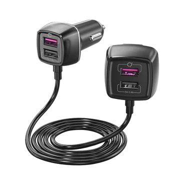 Зарядно за кола Onever С четири интерфейси USB, Компактно практично зарядно за кола QC3.0 за кола 12-24 В, MPV, автомобил, камион