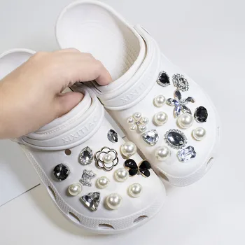 Ключодържатели за обувки Crocs Направи си сам с диамантен пръстен и перлата на цветя, декоративна Подвижна обтегач за аксесоари за обувки Croc, подарък за деца и момичета