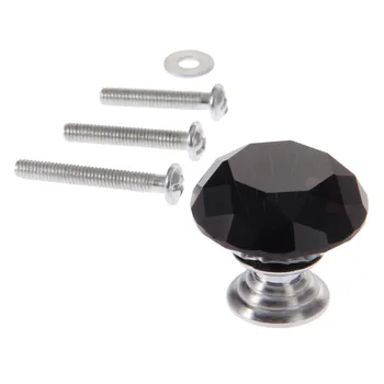 1x30 мм Черна дръжка от кристал с форма на диамант Прибиращи дръжка чекмедже на Кухненския шкаф, Аксесоари за гардероб