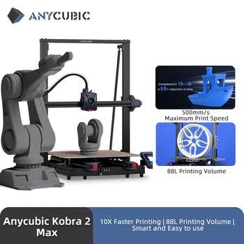 ANYCUBIC Kobra 2 Максимална скорост на печат 500 мм/с Голям размер, монтаж С 19.7*16.5*16.5 -инчов 3D-принтер с автоматично нивелиране FDM