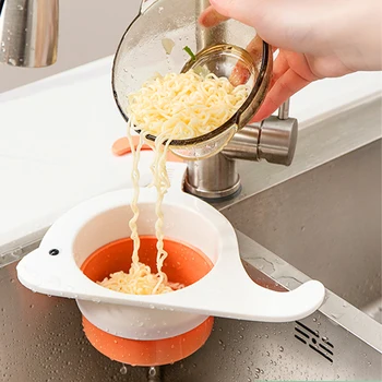 Креативна кошница за източване на кухненски мивки във формата на кит, Многофункционална домакински сгъваема поставка за източване на водата