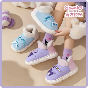 Kuromi Sanrio Истински Hello Kitty Истински Cinnamoroll Зимните Чехли, Обувки, Плюшени Играчки Памук Kawai Топли Децата На Възрастни Коледа