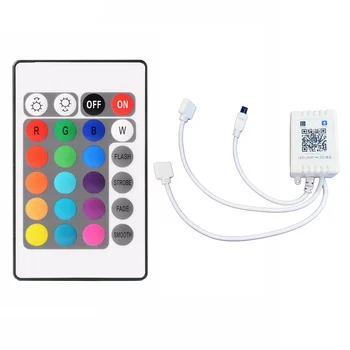 RGB Bluetooth Контролер + 24 Клавишите на Дистанционното Управление IR RGB LED RF Контролер за Постоянен ток, 5-24 за WS2811 WS2812 Led Лента