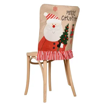 Автоматично Коледни калъфи за столове в трапезарията, подвижни моющийся калъф за стол, Празнична декорация за дома, Защита на седалката