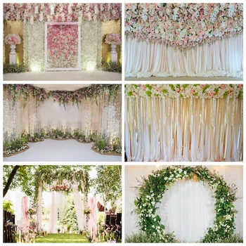Laeacco Сватбени флорални декори, фотография, Розова роза, снимка на стената, на сцената, на фона на портретных снимки с пискюли, фотосесии, фотографско студио