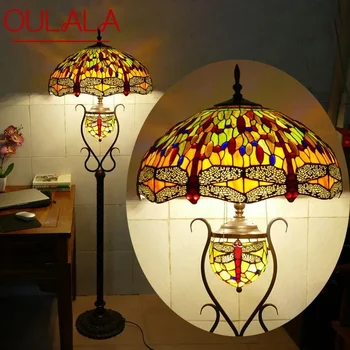 Под лампа OULALA Тифани в американския ретро стил за хол, спалня, Кънтри, витражный лампиона от стъкло