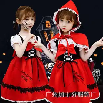 Нова детска облекло за Хелоуин За момичета, костюм за изяви на Червената Шапчица, cosplay, грим, Бална костюм, jupaopao100-170 см