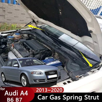 За Audi A4 B6 B7 Аксесоари 2001 ~ 2013 Хидравличен прът на двигателя на автомобила Предни Амортисьори на предния капак, поддържащи пружинную багажник Автомобилни Аксесоари
