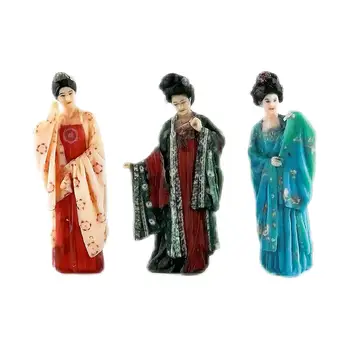 Миниатюрни фигурки модели 1: 64 в китайски стил, декори за сцени с костюми на древните красавици, фигурки на кукли за декор на миниатюрни сцени в кукла къща