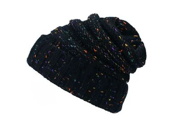 8 Цвята, вязаная шапчица с конфети за жените, Ежедневно есенно-зимна шапка за възрастни, топло вязаная модерна шапка