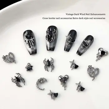 5 бр./компл. Ключодържатели за дизайн на нокти, декорации за нокти във формата на сърце за Хелоуин, принадлежности за маникюр, кристали за нокти на Хелоуин, сърцето си за любовта