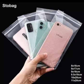 StoBag 100шт Прозрачни чанти с цип За съхранение на маски за мобилен телефон само уплътняващи прозрачен Пластмасов калъф е Водоустойчив за еднократна употреба