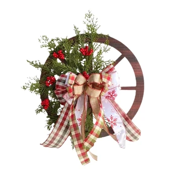 1 БР. Коледен венец, декорации във формата на рулетка, подвесное дървена коледна украса