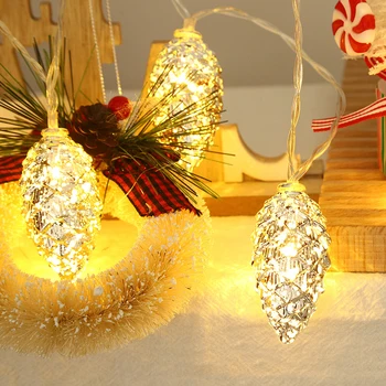 1 комплект коледно led гирлянди с имитация на кедрово орех, САМ Навидад, Коледни декорации за спални, Аксесоари за дома нова година декор