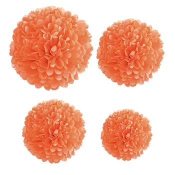 1бр Комплект 7/8 инча хартиени топки за цветя на портокал, цвят Хартия за парти по случай рождения Ден на Хартиени топки с pom-помераните Декорации от хартиени цветя