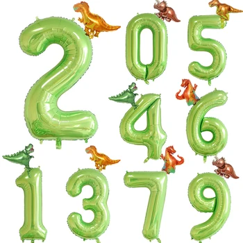 40-инчов парти на динозаврите, Голям Брой фольгированных балони, Парти в джунглата, Джурасик период, Гелиевый балон, рожден ден момче, украса за душата на детето, Глобуси