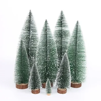 Декорация на плота мини-коледна елха от борови иглички, Коледна украса от бял кедър, Коледна елха