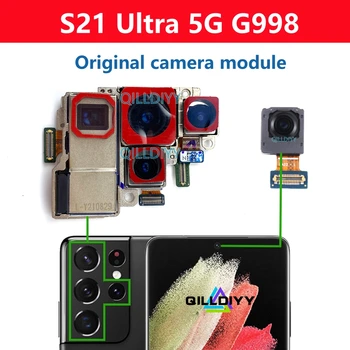 Оригинал За Samsung Galaxy S21 Ultra 5G S21ultra G998 G998B G998U Задната част на Предната Камера Основна Телеобектив Селфи Модул Задната Камера