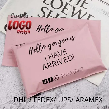 Бърза доставка обичай, отпечатани лого small matte pink mailers поли доставка опаковка плик курьерский пощенска чанта за дрехи