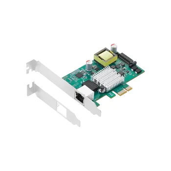 Гигабитная карта PCIE-2.5 G POE с един порт, RJ-45 Gigabit PCIe X1 PoE +, Ethernet рамка мрежова карта 802.3 At I225