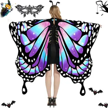 Костюм с крила на пеперуда, шал-пеперуда за възрастни, Страхотна жена наметало, Уникален фантазийный костюм на пеперуда-монарх за деца на Хелоуин