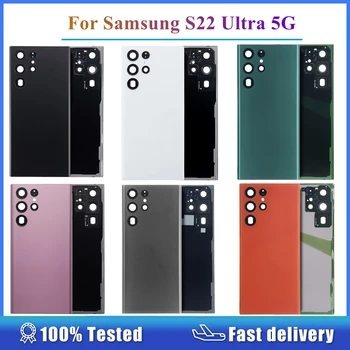 1бр заден Панел За Samsung Galaxy S22 Ultra 5G S908 Задната част на Кутията на Батерията със Стъклен Капак на Корпуса на Задната Врата Смяна на Корпуса