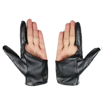 Ръкавици с два пръста, Ръкавици от изкуствена кожа в стил готик, Пънк, Ръкавици за изпълнителите на хип-хоп, Парти