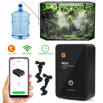 Овлажнители на въздуха за Влечуги, Система за Замъгляване Wi-Fi, Таймер за Напояване с управление на приложението, Комплект дюзи За пръскане на 360 °, За растения от Тропическите гори