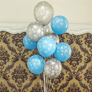 Син балон във формата на снежинки, Леден Сняг, Латексный прозрачен балон, украса за партита честит рожден Ден, Украса за момичета за рожден Ден, Коледа