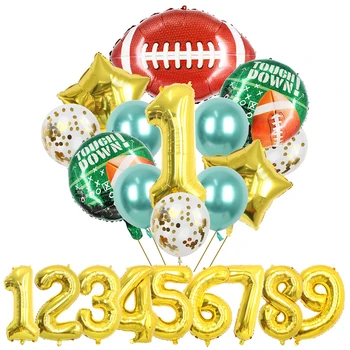 Американски футбол, Ръгби, балони от фолио, Метално Зелена Конфети, Латексный Балон За Момче, Годишнина, Парти по случай рождения Ден