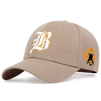 бейзболна шапка bee в стил хип-хоп, ежедневни памучен бейзболна шапка с бродерия на honeybee, спортна шапка на открито, шапки