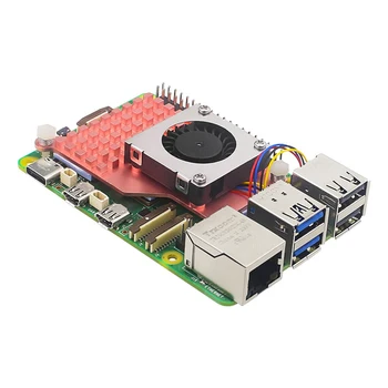 За Raspberry Pi 5 Активен охладител Официален радиатора, вентилатора с регулируема скорост на охлаждане Радиатор, радиатор, вентилатор за Raspberry Pi 5