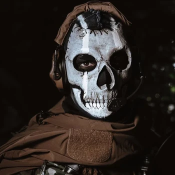 Маска на призрак MWII 2022 COD Cosplay Страйкбольный тактически актьор-призрак Латексова на тъканта, маска за възрастни