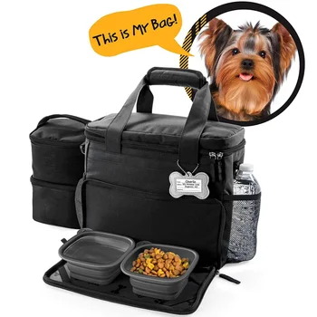 сгъваема чанта за съхранение на домашни любимци, котки, пътна чанта за кучета, където да се съхраняват всички аксесоари за вашето куче, включително и купата, раница за пътуване.