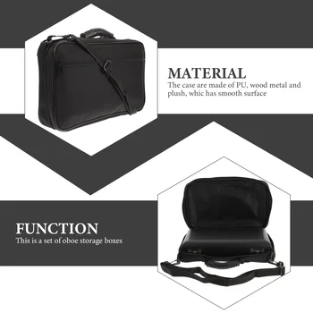 1 комплект калъф за обой черен цвят, твърд калъф, чанта за обой, лека чанта за носене на ръка, задни каишка за обой (черен)