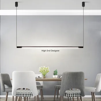 Led линейни подвесная лампа с регулируема яркост черен цвят за всекидневната, кухненски плот, трапезария, полилеи, дизайнерски осветителни тела за осветление