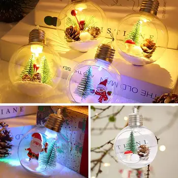 Прозрачен LED Коледна Топка С Подсветка, Подвесное Украса, Светещи Балони За Украса на Дома Партита, Подаръци За Детски Фестивал B9Z2