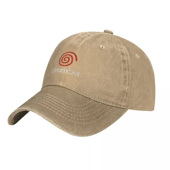 Логото на компанията Dreamcast Retro Video Game с ефект на атмосферни влияния, Ковбойская шапка, шапка големи размери, дамски плажната мода, мъжки