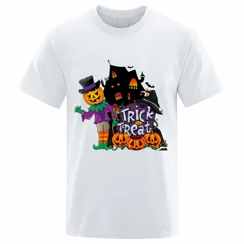 CLOOCL/ Тениска от 100% памук за Хелоуин, Модната марка, Ежедневни тениски с 3D принтом Тиква, Мъжки Ризи в стил Хип-Хоп, Върхове