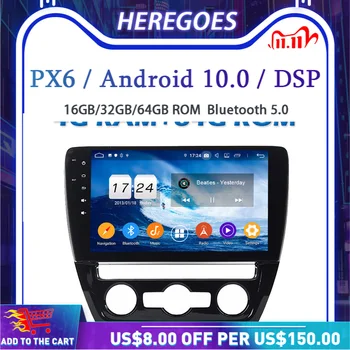 PX6 Кола DVD плейър DSP IPS A Android 10,0 4 + GB 64 GB GPS Карта RDS Радио, Wifi, Bluetooth 5,0 ТЕЛЕВИЗИЯ Гуми За VW SAGITAR 2012-2015 2016