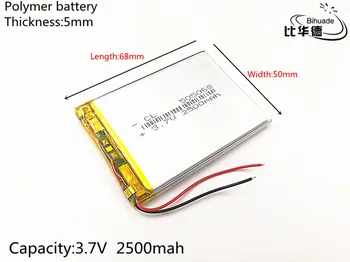 1 бр./лот 3,7 2500 ма 505068 Литиево-полимерна Li-Po литиево-йонни Акумулаторни батерии за Mp3 MP4, MP5 играчка е мобилен Bluetooth