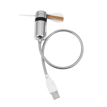 USB-фенове, мини-дисплей за време и температура, креативен подарък с led подсветка класа приспособление за преносим компютър.