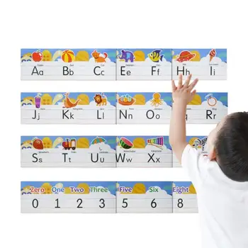 Състав на Азбуката За Класната стая, написани на Ръка Украса на стени с Професия и Цифри, Декор на Детска Стая 0-10 Цифри и букви от А до я За Игри стая