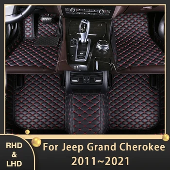 Автомобилни Постелки За Jeep Grand Cherokee 2011 ~ 2021 Потребителски Автомобилни Накладки За Краката Кожен Килим Аксесоари За Интериора 2017 2018 2019 2020