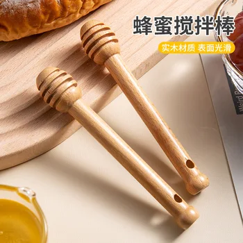 Буковая лъжица за мед, дървена пръчица за смесване на мед, пръчка за смесване на мед от едно дърво, пръчка за мед, пръчка за пчелните бонбони, пръчка за мед