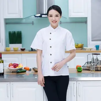 Унисекс яке готвач униформи от бял черен плюс размер