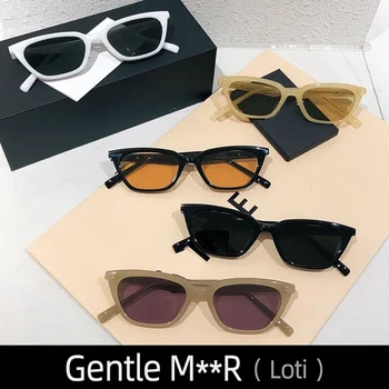 Слънчеви очила Loti НЕЖНО GM За жени, Мъже Черни очила Cat eye MGlasses Spy Fashion на Извънгабаритни Луксозна марка Jennie Корея