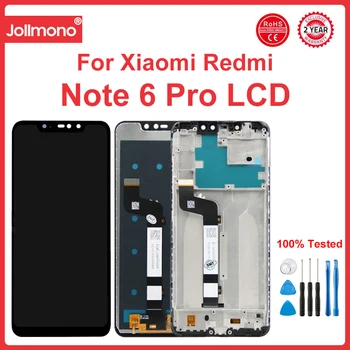 Екран за Xiaomi Redmi Note 6 Pro M1806E7TG LCD Сензорен дисплей Дигитайзер с Рамка за Екрана Redmi Note 6 Pro